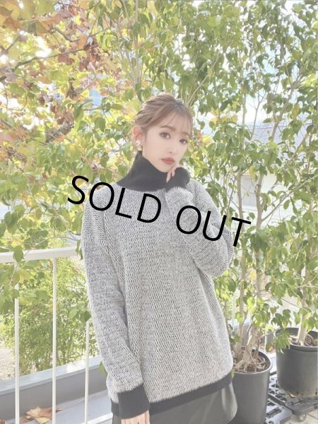 画像4: バイカラーハイネックニット (4)