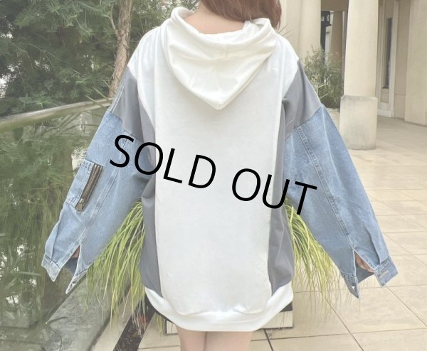 画像6: デニムデザインフーディー (6)
