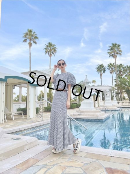 画像2: チェック柄マキシセットアップ (2)