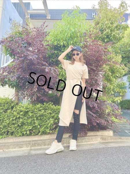 画像5: オープンデザインTシャツワンピ (5)