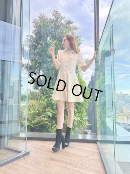 画像4: パフスリーブシャツワンピ (4)