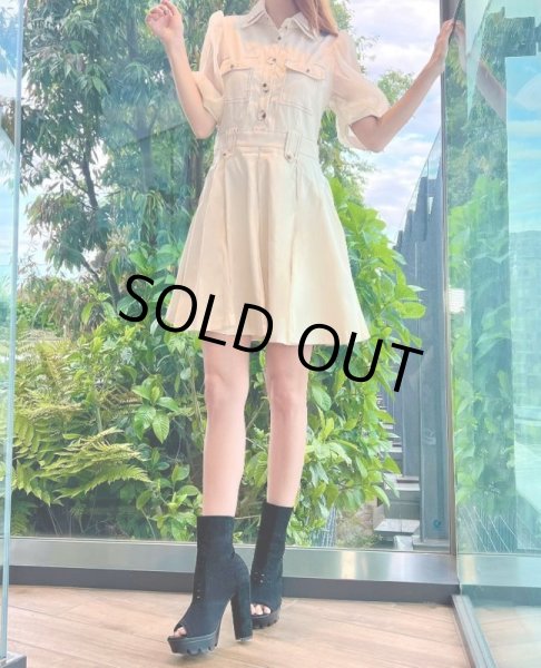 画像9: パフスリーブシャツワンピ (9)