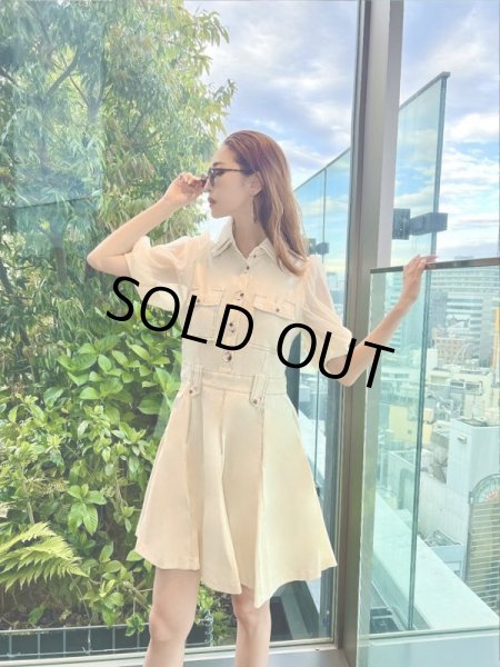 画像2: パフスリーブシャツワンピ (2)