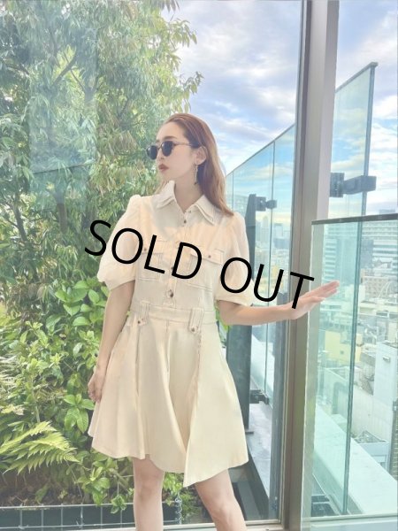 画像3: パフスリーブシャツワンピ (3)