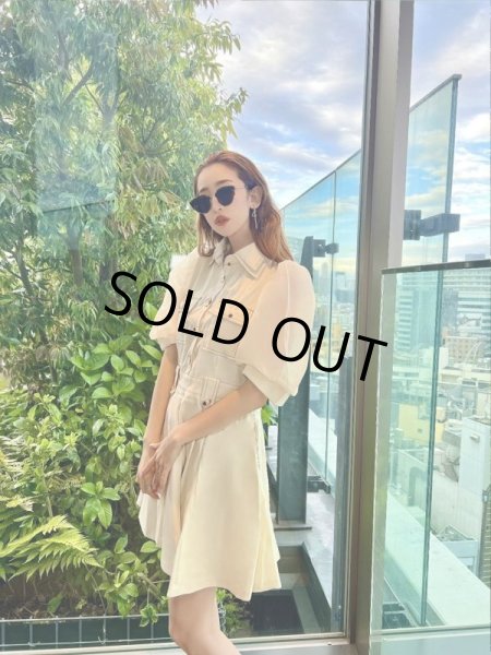 画像5: パフスリーブシャツワンピ (5)