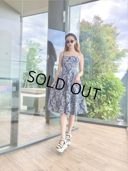 画像7: デニムボタニカル柄ワンピース (7)