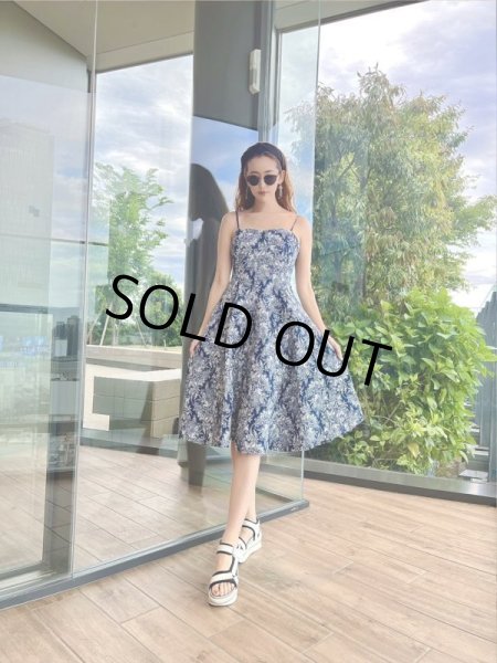 画像5: デニムボタニカル柄ワンピース (5)