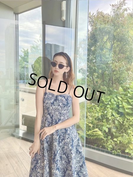 画像2: デニムボタニカル柄ワンピース (2)