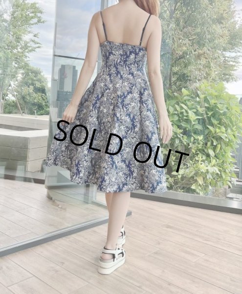 画像9: デニムボタニカル柄ワンピース (9)