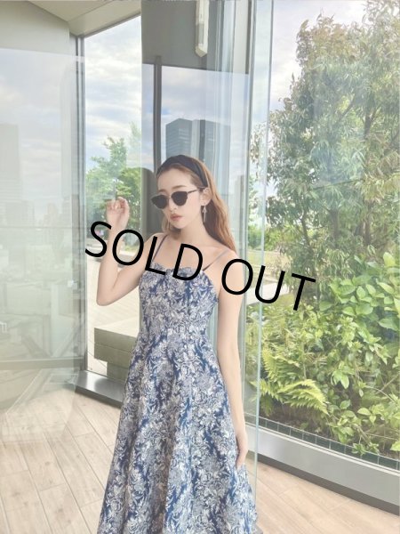 画像6: デニムボタニカル柄ワンピース (6)