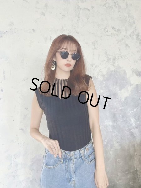 画像2: シースルーストライプトップス (2)