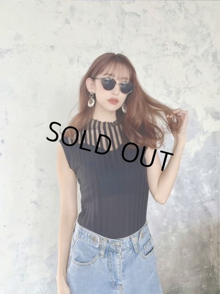 画像3: シースルーストライプトップス (3)