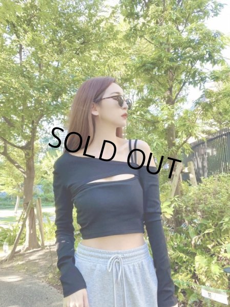 画像2: アシンメトリデザインカットソー (2)