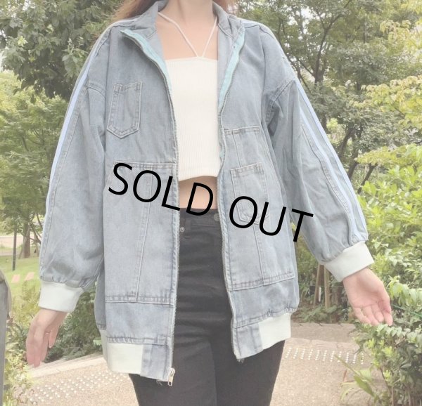 画像7: ラインデザインデニムジャケット (7)