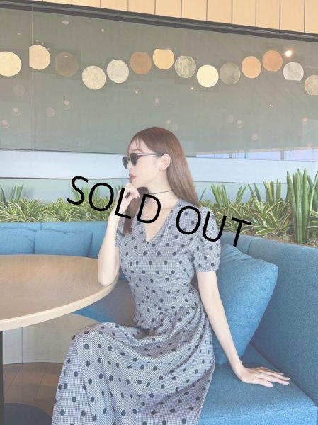 画像8: ドット柄デザインワンピース (8)