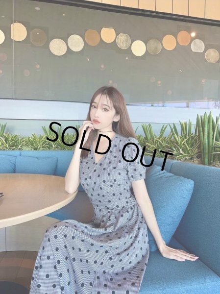 画像2: ドット柄デザインワンピース (2)