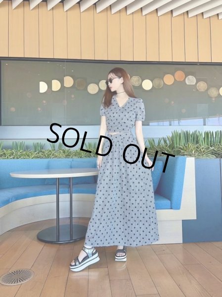画像7: ドット柄デザインワンピース (7)