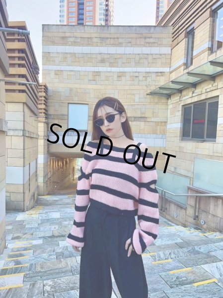 画像4: ボーダーデザインニット (4)