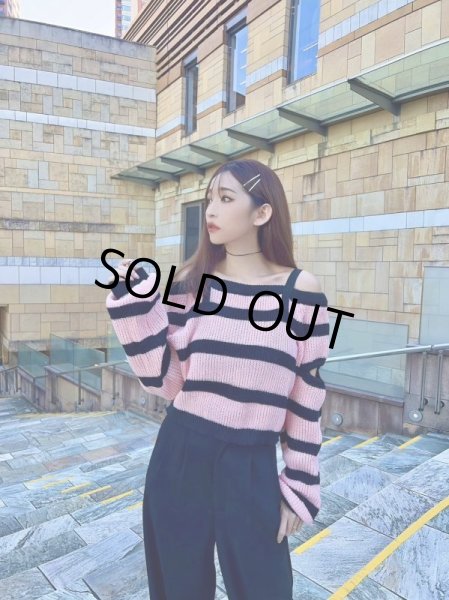 画像5: ボーダーデザインニット (5)