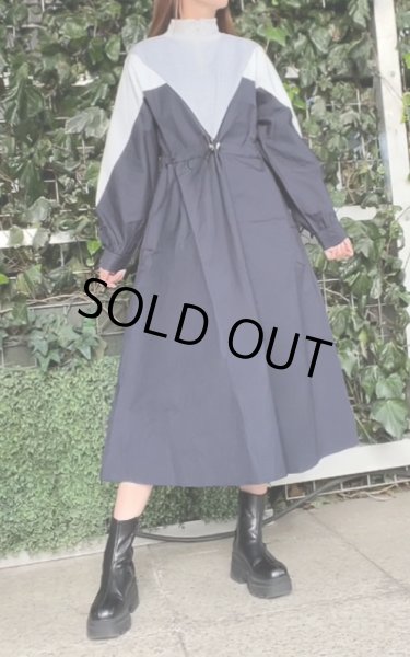 画像7: カジュアルバイカラーワンピース (7)