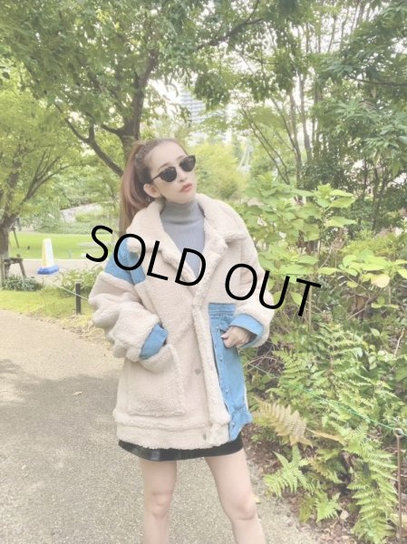 画像2: ボアデニムジャケット (2)