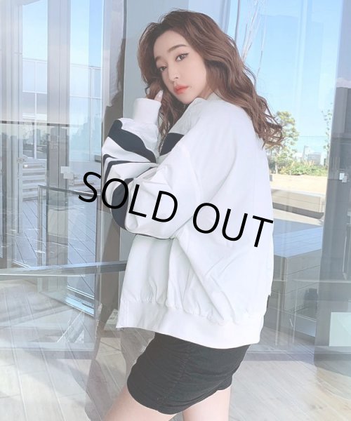 画像2: 配色ラインブルゾン (2)