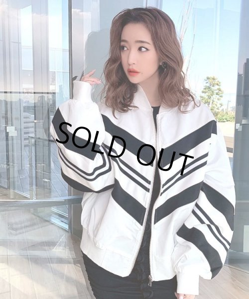 画像5: 配色ラインブルゾン (5)