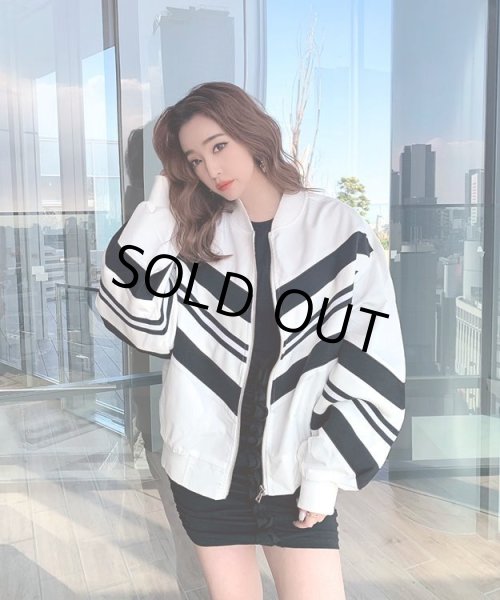 画像6: 配色ラインブルゾン (6)