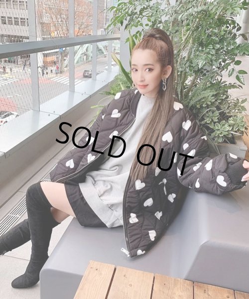 画像2: ハートキルティングブルゾン (2)