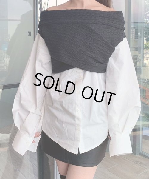 画像5: ニットコンビネーションブラウス (5)