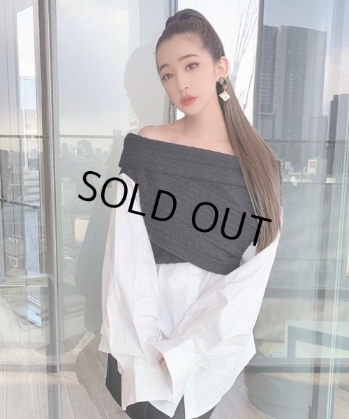 画像7: ニットコンビネーションブラウス (7)