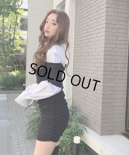 画像2: オフショルダーニットコンビブラウス (2)