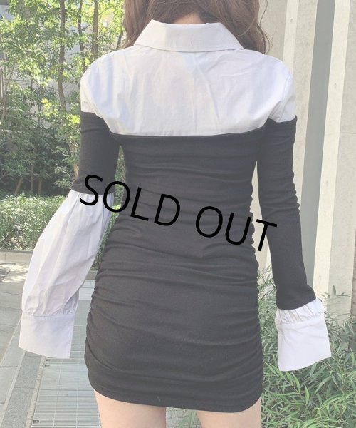 画像5: オフショルダーニットコンビブラウス (5)