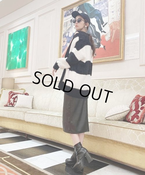 画像6: フェイクレザーペンシルスカート (6)