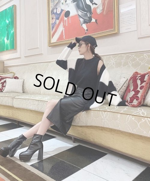 画像7: フェイクレザーペンシルスカート (7)