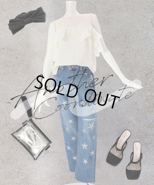 画像18: オフショル風ブラウスxラップキュロットセットアップ (18)