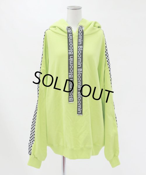 画像9: 【再販】Bloominロゴ入りサイドチェッカー柄ビッグパーカー (9)