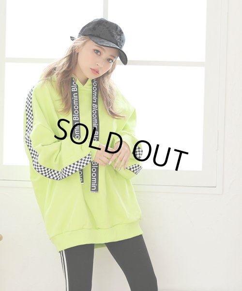 画像7: 【再販】Bloominロゴ入りサイドチェッカー柄ビッグパーカー (7)