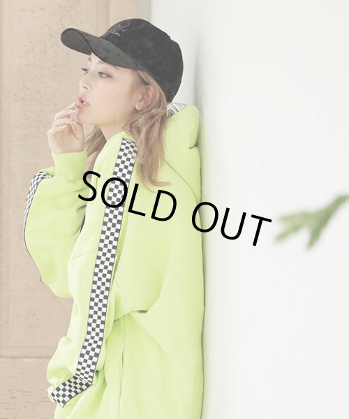 画像3: 【再販】Bloominロゴ入りサイドチェッカー柄ビッグパーカー (3)