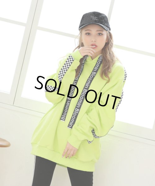 画像6: 【再販】Bloominロゴ入りサイドチェッカー柄ビッグパーカー (6)