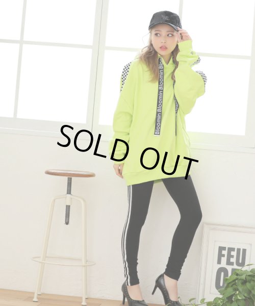 画像8: 【再販】Bloominロゴ入りサイドチェッカー柄ビッグパーカー (8)