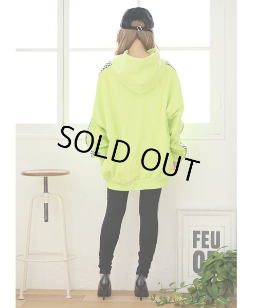 画像5: 【再販】Bloominロゴ入りサイドチェッカー柄ビッグパーカー (5)