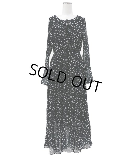 画像5: 星柄シフォンロングワンピース (5)