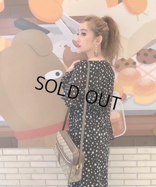 画像10: 星柄シフォンロングワンピース (10)