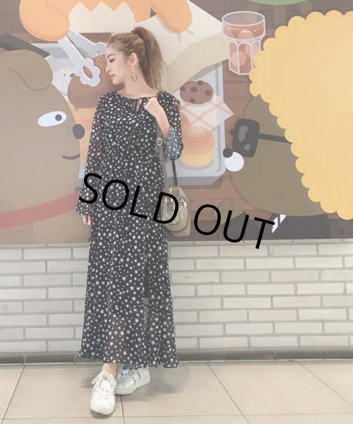 画像3: 星柄シフォンロングワンピース (3)