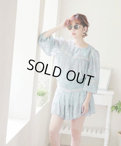 画像7: シアーペイズリーリーフ柄セットアップ (7)