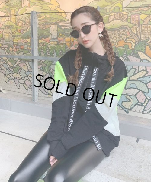 画像12: ネオンパネルハーフジップフーディー (12)