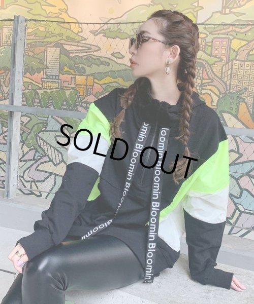 画像5: ネオンパネルハーフジップフーディー (5)