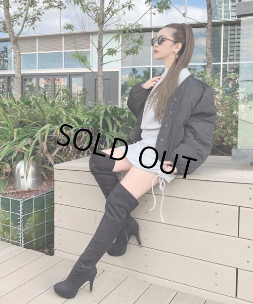 画像7: キルティングノーカラーブルゾン (7)