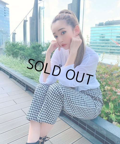 画像2: チェック柄ハイウエストパンツ (2)